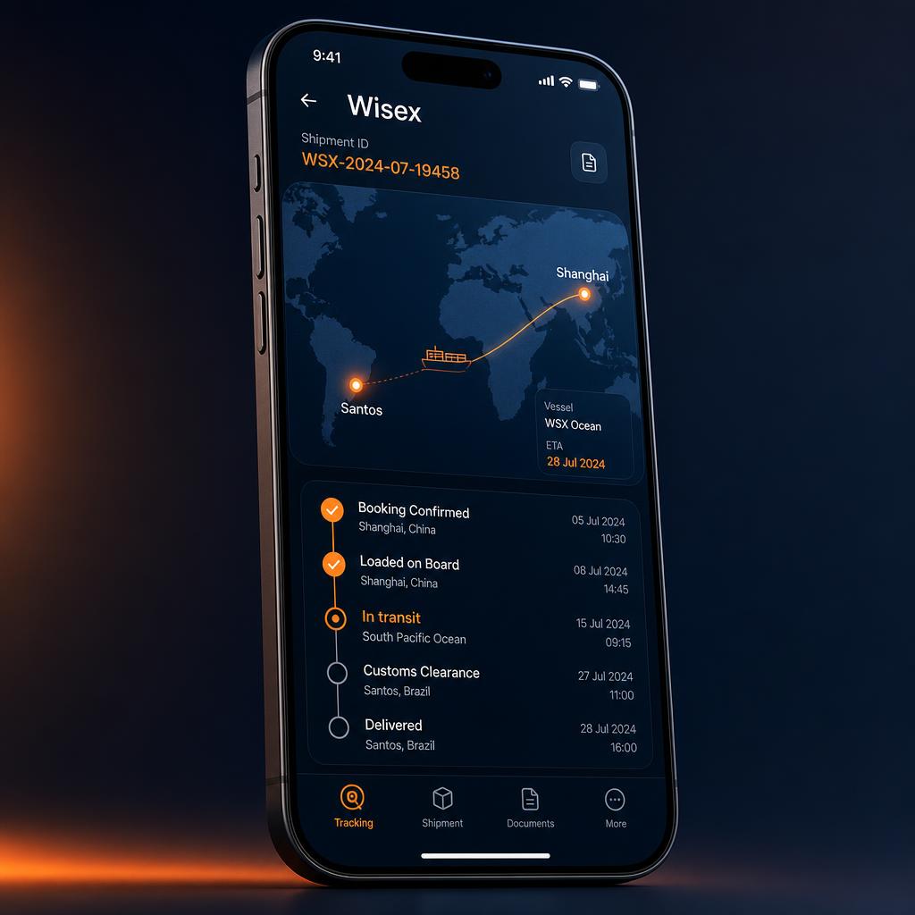 App Wisex de rastreio de carga em tempo real